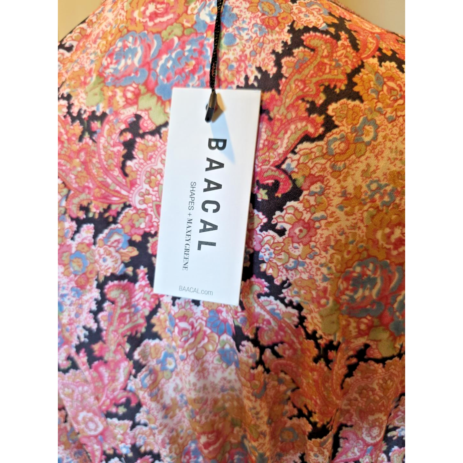 Baacal Maxey Greene Nwt 14 16 Pink Paisley Floral Wrap Maxi Dress Wedding Guest — image 8 of 8